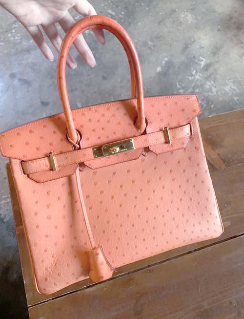 鸵鸟皮 Kelly 杏色